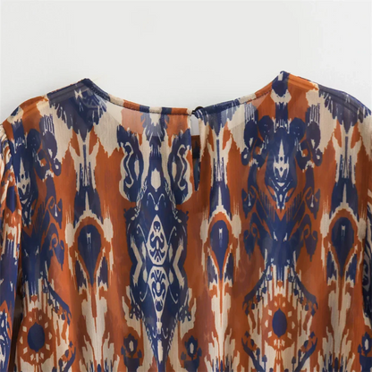 Dam Kort Topp Boho Stil 100% Bomull-6