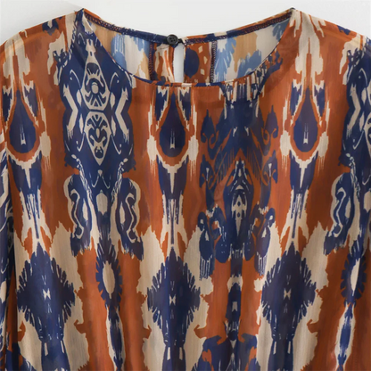 Dam Kort Topp Boho Stil 100% Bomull-3