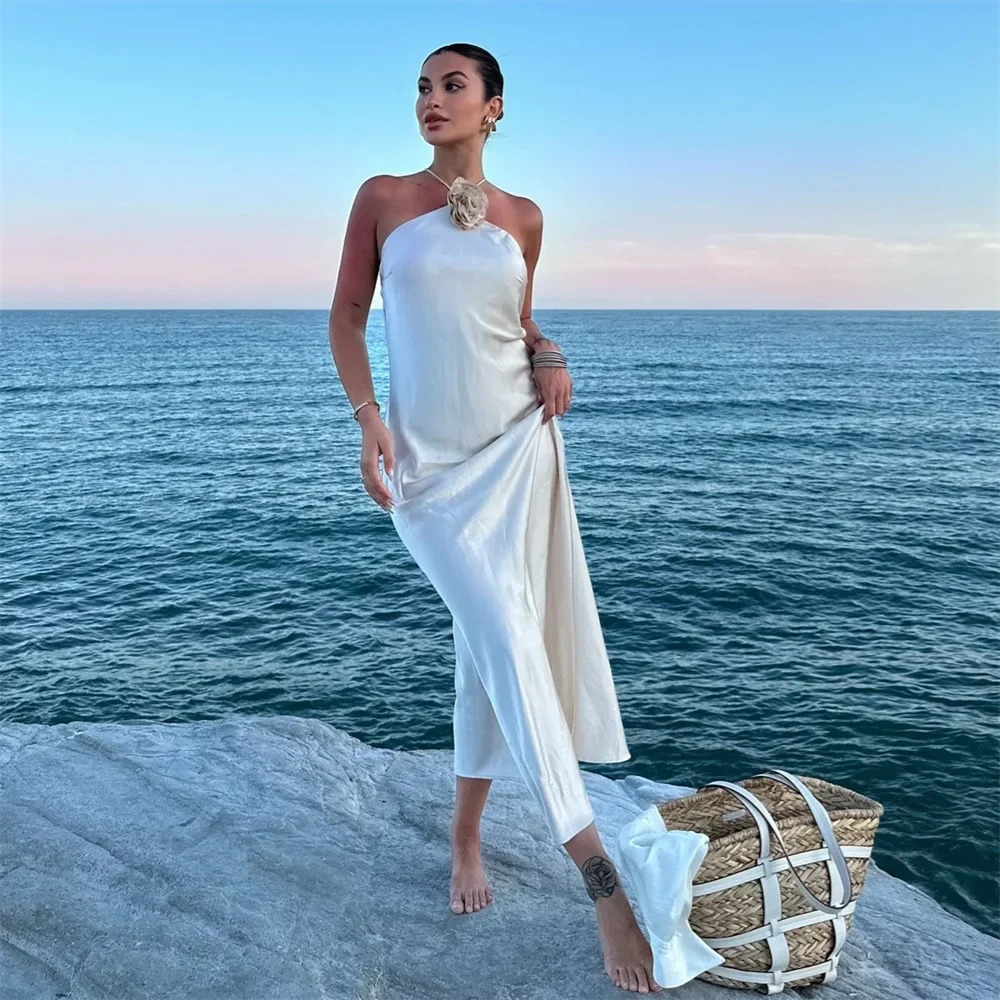 Vit Dam Blus Satinstruktur Normal Passform 4