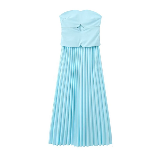 Dam Festtopp Ribbad Polyester för Sommar 1