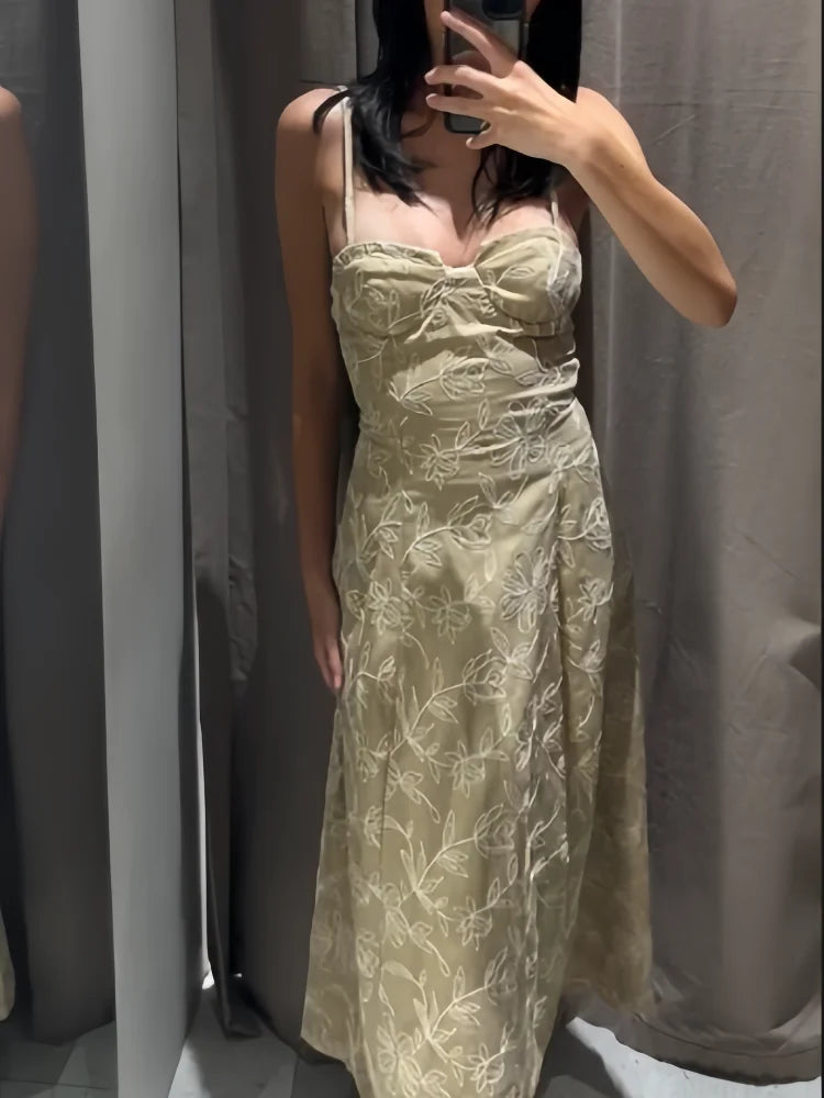 Dam Klänning Slim Fit Blommönster Polyester 2