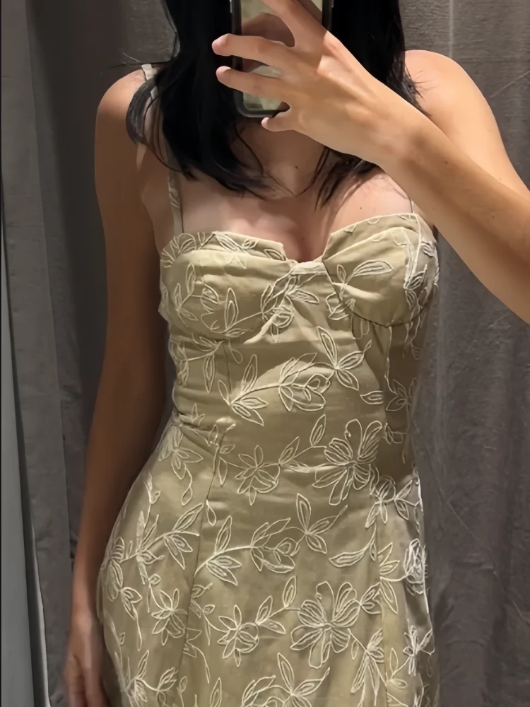 Dam Klänning Slim Fit Blommönster Polyester 4