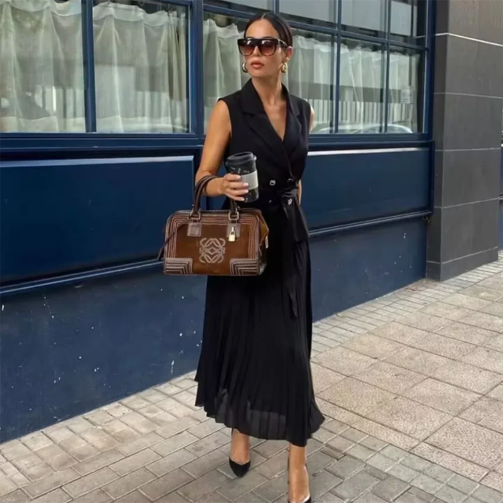 Dam Slim Fit Topp Veckad V-ringning Polyester för Fest och Vardag 2