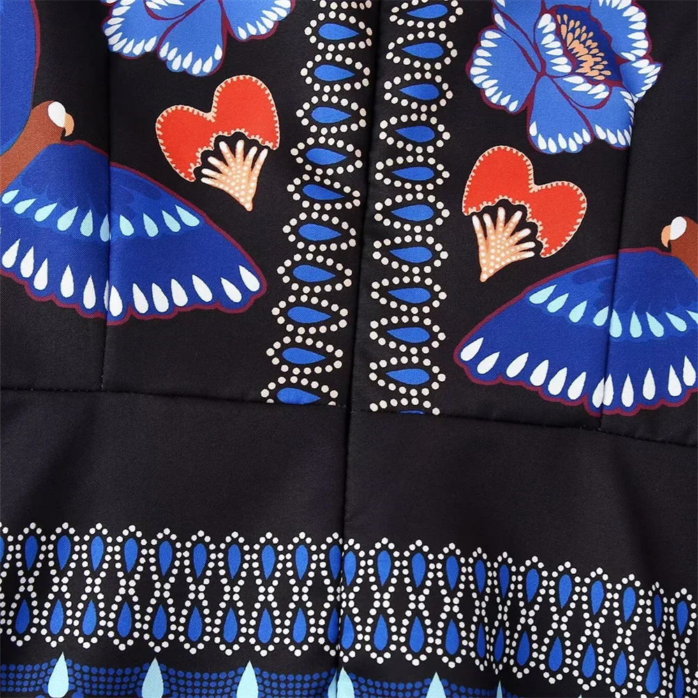 Dam Topp Långa Ärmar Cirkulär Halsringning Tryckt Bomull-3