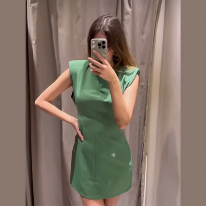 Damklänning Ärmlös Cirkulär Halsringning Polyester för Sommarens Fina Tillfällen-2