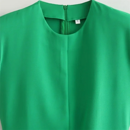 Damklänning Ärmlös Cirkulär Halsringning Polyester för Sommarens Fina Tillfällen-3