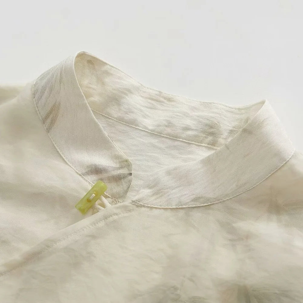 Tvådelat Set Dam Sommartryck Polyester Topp och Byxor 6