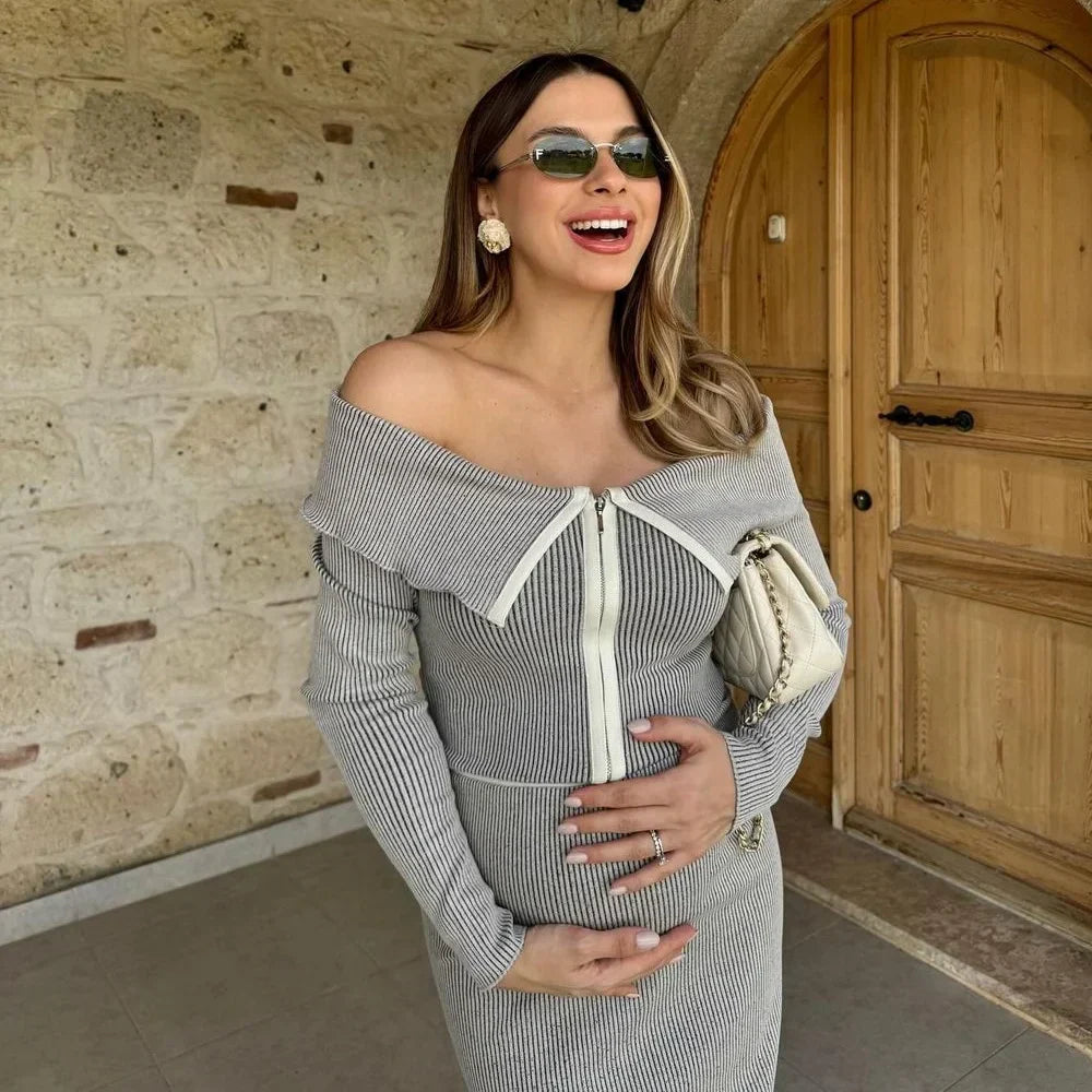 Dam One Shoulder Top och Midirock Ribbad Polyester för Sommarkläder-3