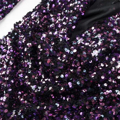 Fina Dam Klänningar Öppen Rygg med Paljetter Polyester för Sommarens Festligheter-4