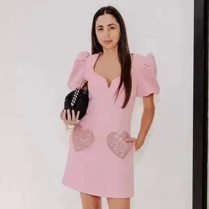 Kvinna Kort Blus V-ringning Paljetter Polyester-2