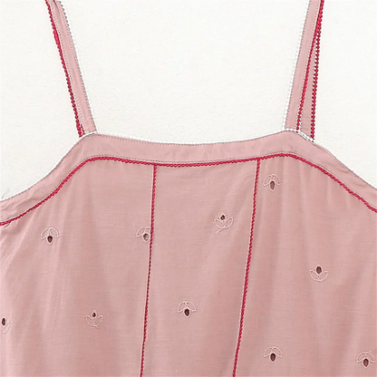 Dam Blus Avslappnad Polyester Med Broderade Detaljer-3