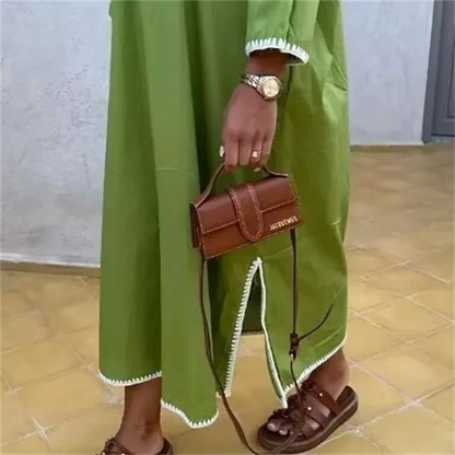 Långklänning Dam Lös Passform Polyester för Fest och Avslappnade Tillfällen-3