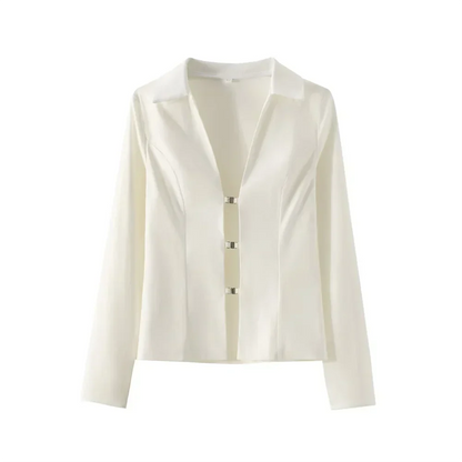 Variant image for Dam Skjorta V-ringning Enfärgad Polyester-1