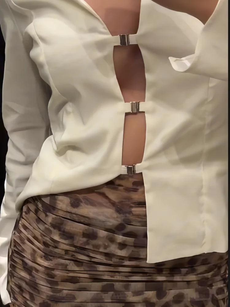 Dam Skjorta V-ringning Enfärgad Polyester-3