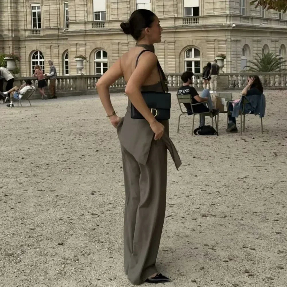 Dam Top och Långa Byxor i Polyester för Sommarträningskläder-3