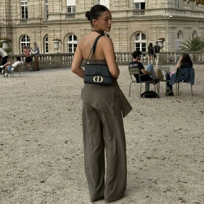 Dam Top och Långa Byxor i Polyester för Sommarträningskläder-2