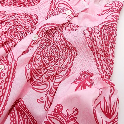 Dam Casual Topp Ståkrage Tryckt Polyester-5