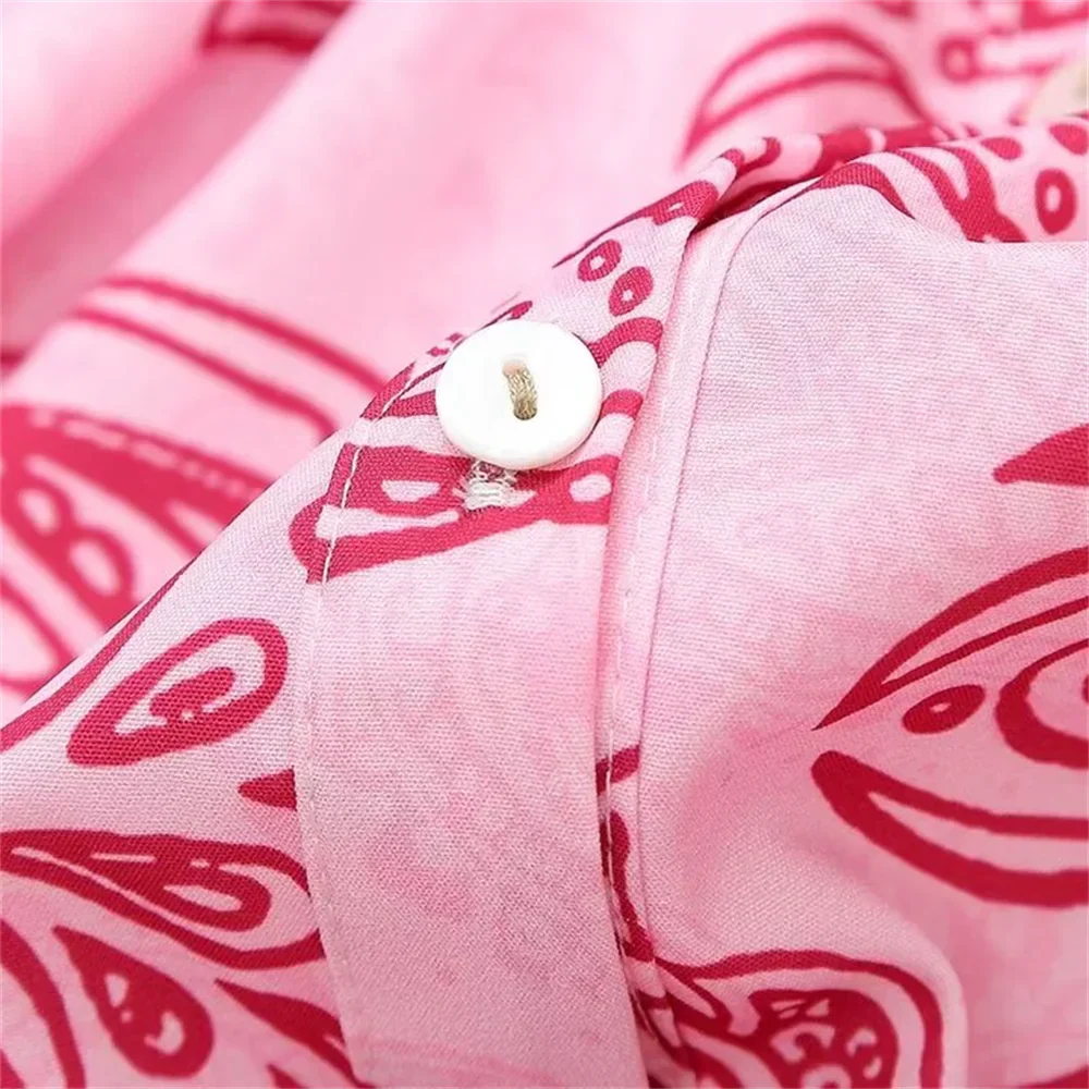 Dam Casual Topp Ståkrage Tryckt Polyester-4