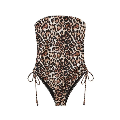 Dam Jumpsuit Avslappnad Leopardmönster 100% Polyester 4