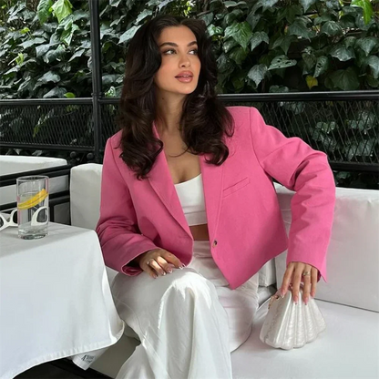 Damjacka Avslappnad Sommarstil Blandat Tyg-2