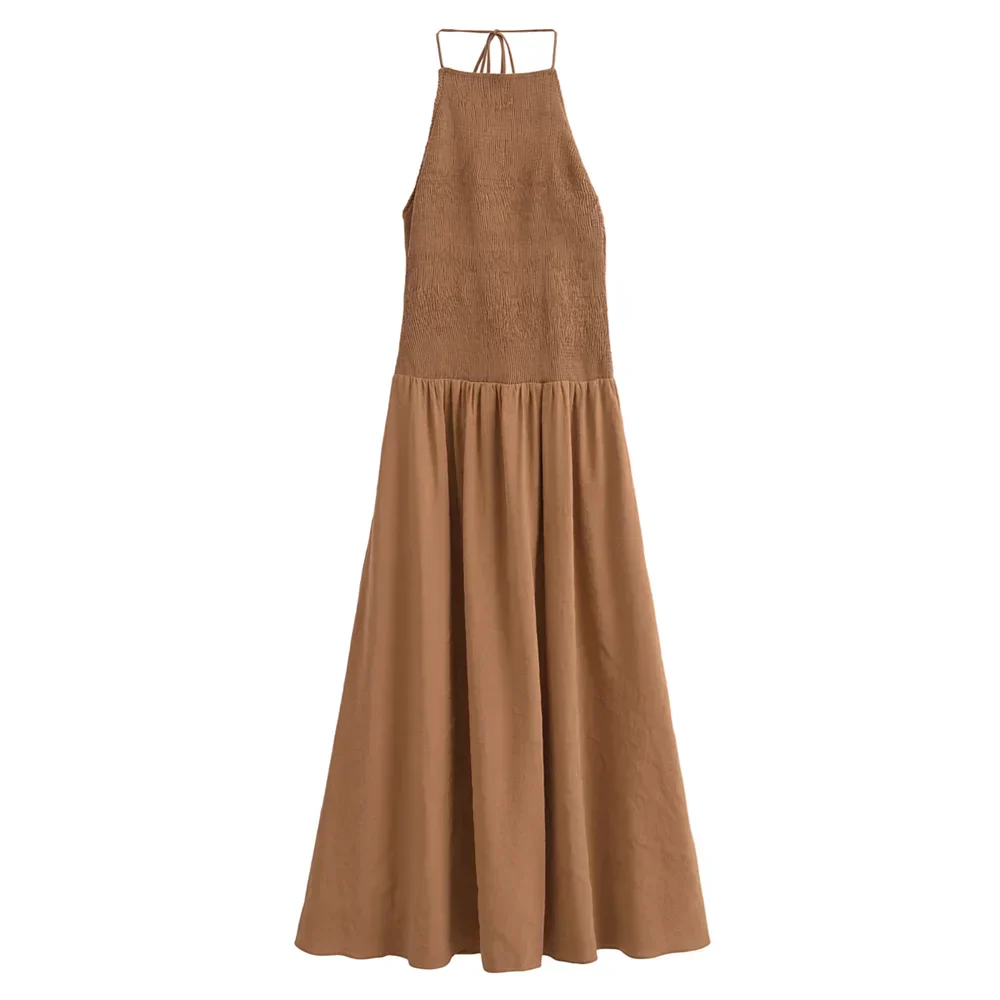 Dam Klänning Öppen Rygg Snäv Polyester-1