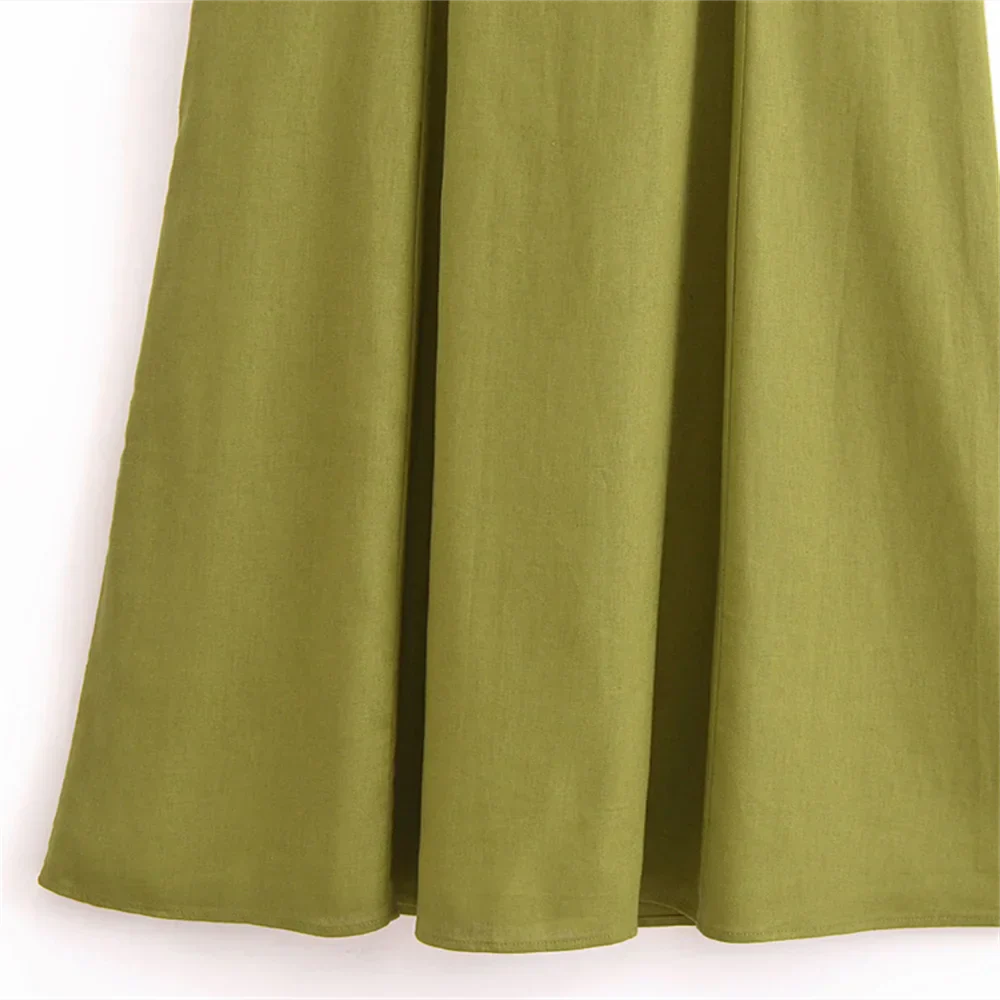 Dam Sommarklänning Delad Linne med Hängande Bälte 3