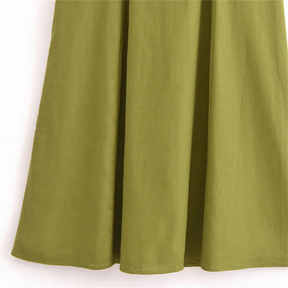 Dam Sommarklänning Delad Linne med Hängande Bälte 3