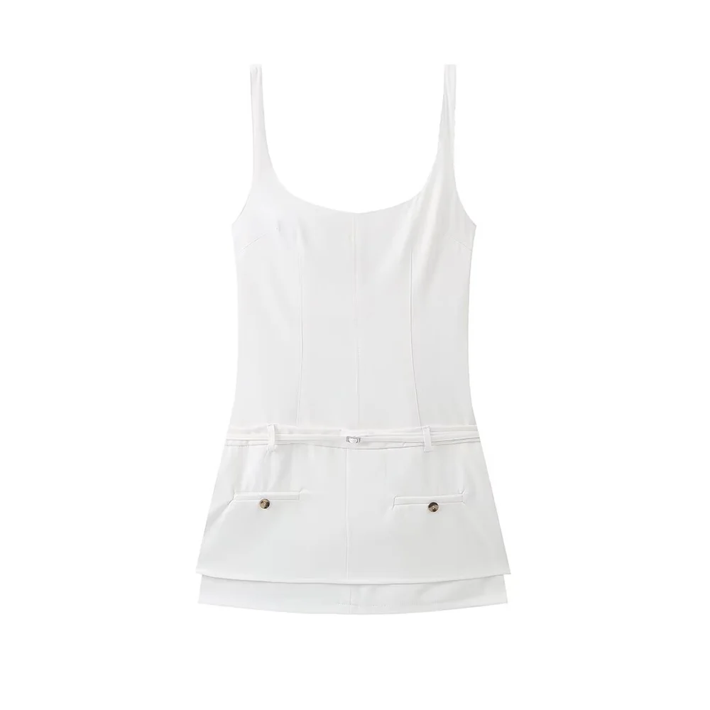 Kort Klänning Dam Elegant Polyester För Sommarfest-2