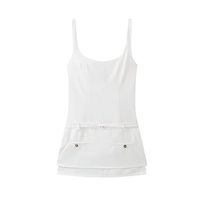 Kort Klänning Dam Elegant Polyester För Sommarfest-2