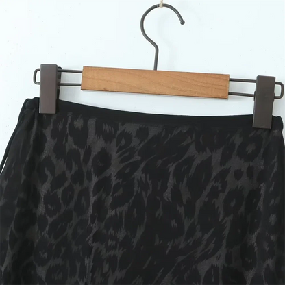 Dam Halbrock Snäv Leopardmönster Polyester-3