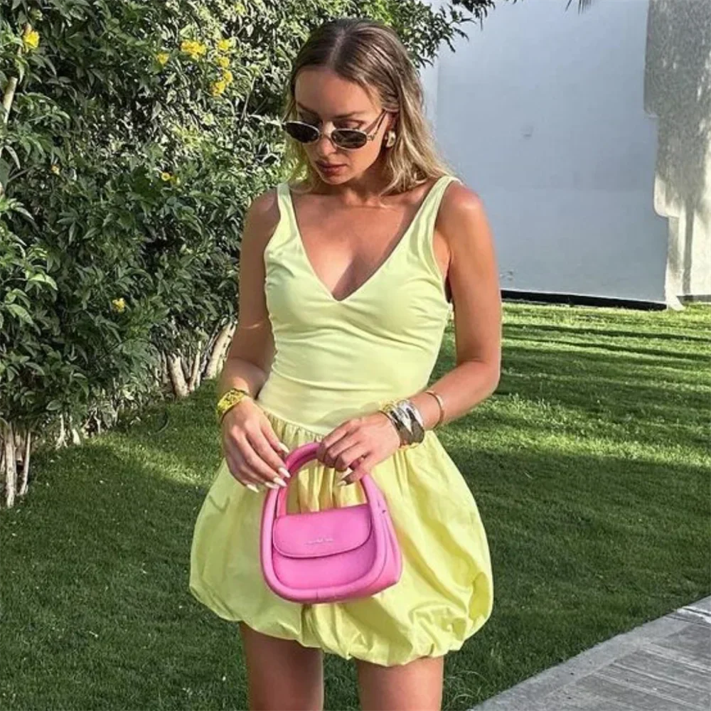 Dam Kort Klänning Sommar Polyester Normal Passform-4