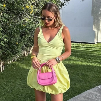 Dam Kort Klänning Sommar Polyester Normal Passform-4