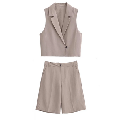 Dam Set med Väst och Byxor Polyester Normal Passform-1