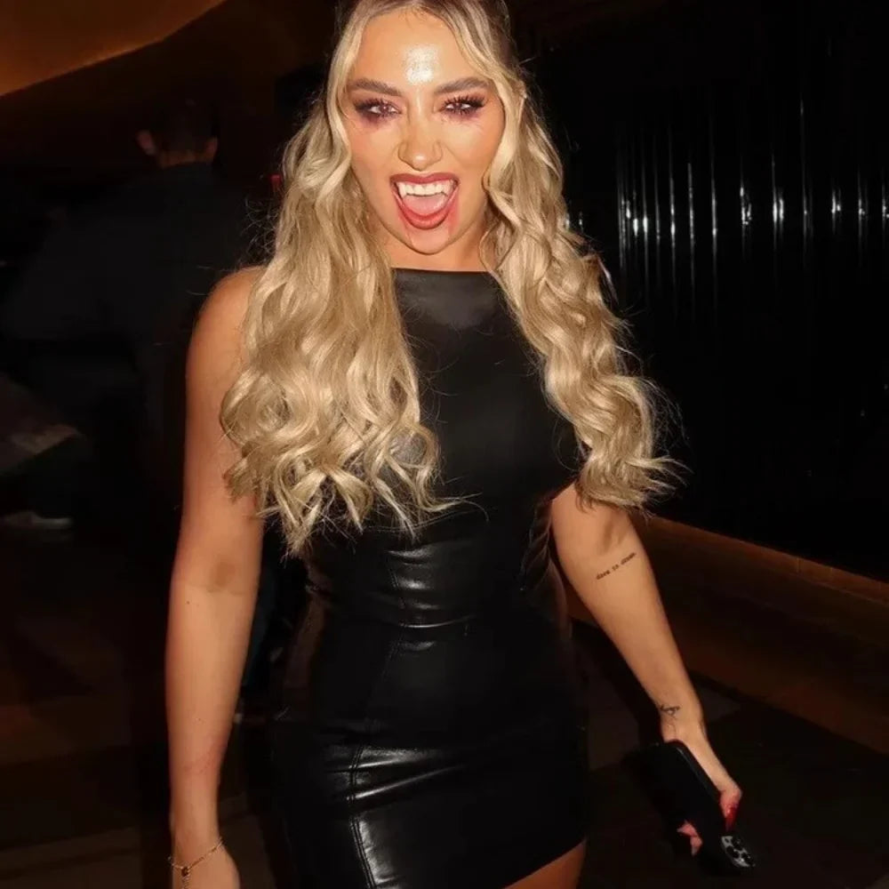 Dam Festtopp Smal Passform Polyester Latexutseende-5