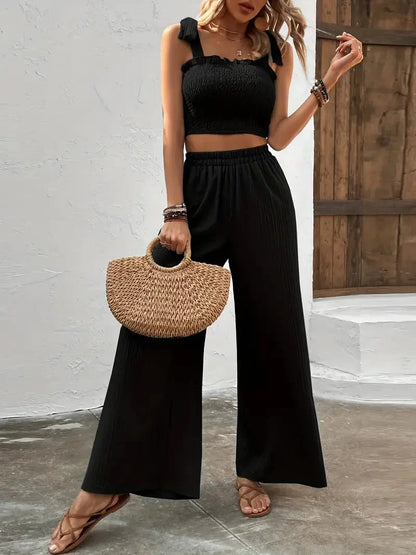 Variant image for Tvådelat Set Dam Topp och Byxor Polyester Trendig Design-6