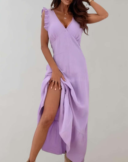 Variant image for Långklänning Dam Djup Urringning Andningsbart Tyg-3