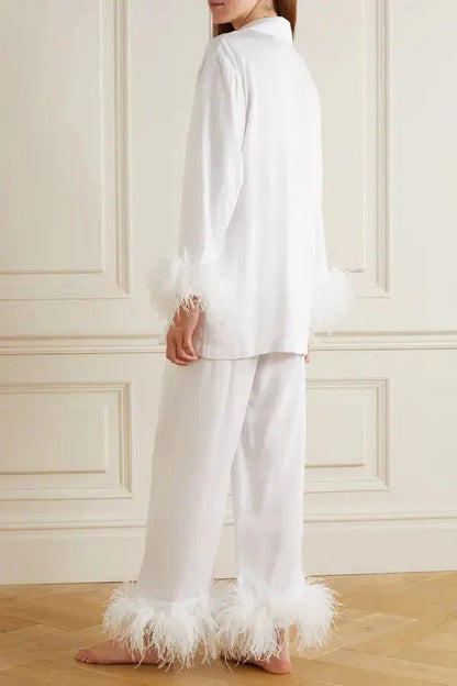 Variant image for Dam Satin Nattkläder Set Bekväm Elegant Polyester Spandex-5