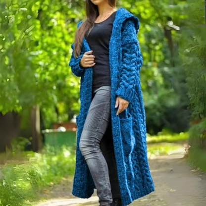 Vinterkappa Dam Ull Elegant Stil Mjuk Kappa för Kalla Dagar-2