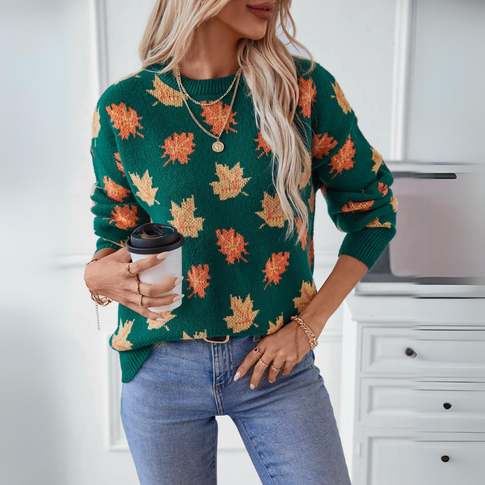 Dam Tröja Vinter Mjuk Natural Material-2