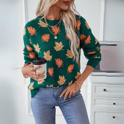 Dam Tröja Vinter Mjuk Natural Material-2