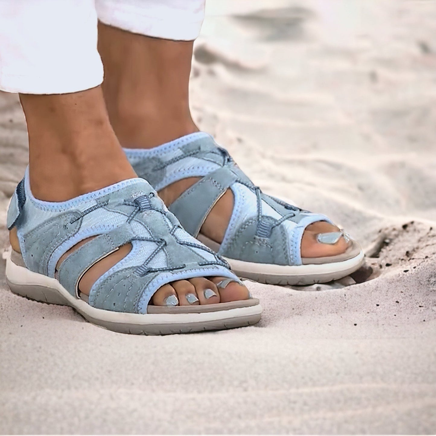 Herr Sandaler Öppet Tåområde Justerbara Remmar Syntetmaterial Ergonomisk Fotbädd-2