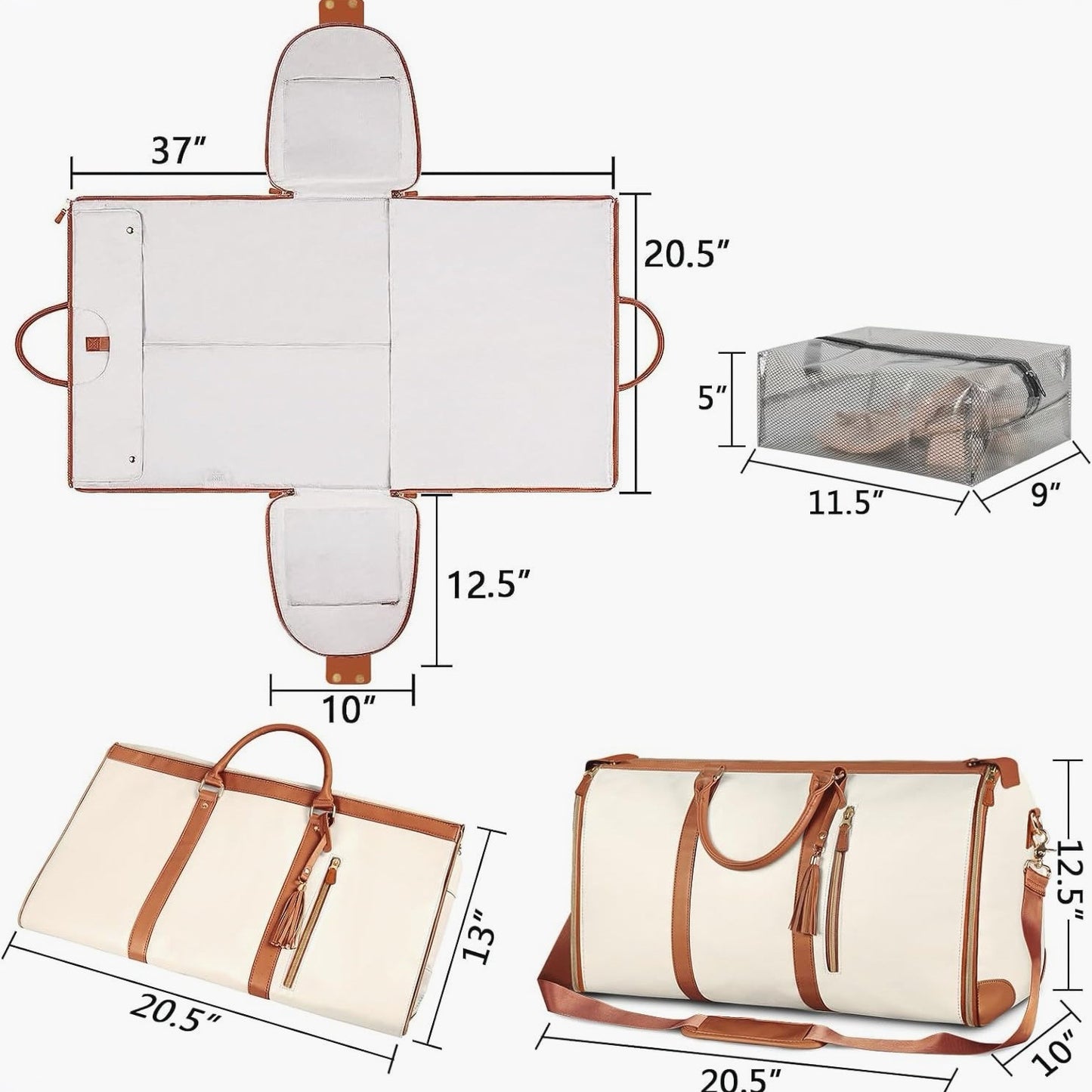 Vikbar Klädväska för Resor Nylon Kompakt-3