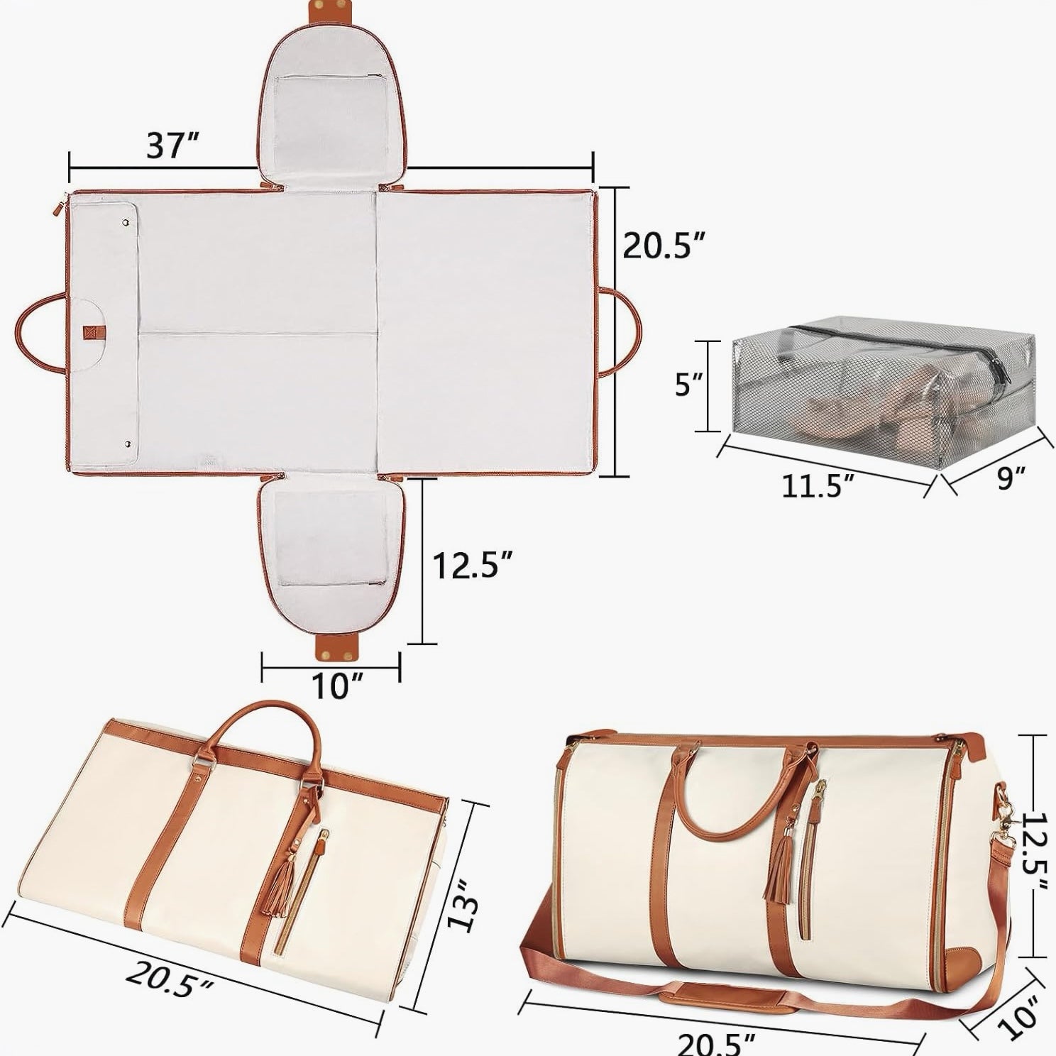 Vikbar Klädväska för Resor Nylon Kompakt-3