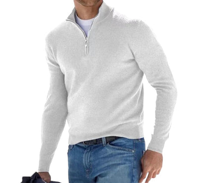 Variant image for Herr Tröja Halv Zip Bomullsmix Elegant Komfortabel-13