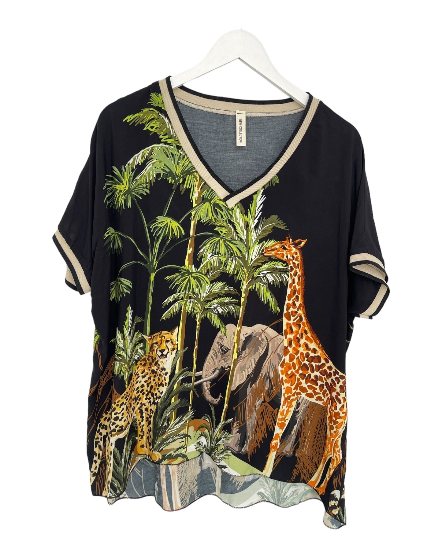 Damklänning Safari Print Viskos 100% Elegant Silhuett-1