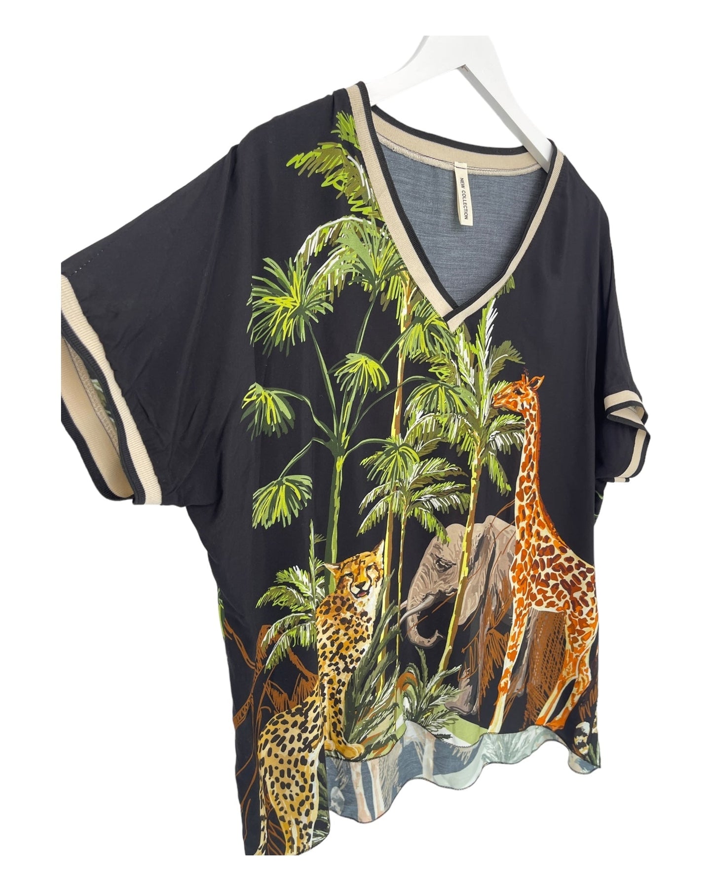 Damklänning Safari Print Viskos 100% Elegant Silhuett-3