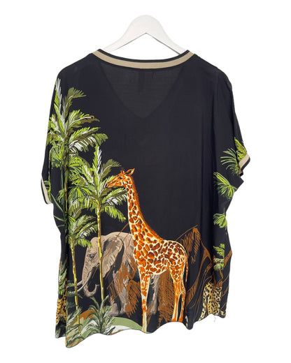 Damklänning Safari Print Viskos 100% Elegant Silhuett-4