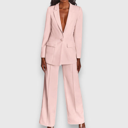 Dam Blazer och Byxor Elegant Polyester Elastan-2