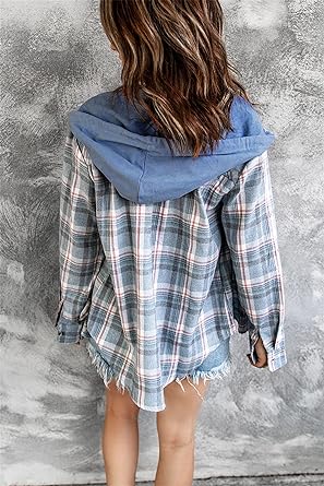 Dam Hoodie Löst Snitt Knapp-up 100% Bomull-3