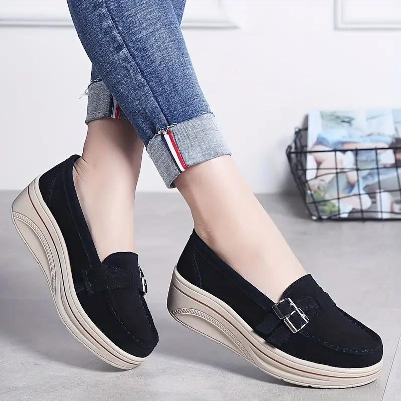 Kvinnors Mocka Loafers Slip-On med Spännband – Komfortabel Passform för Avslappnade och Formella Tillfällen 7
